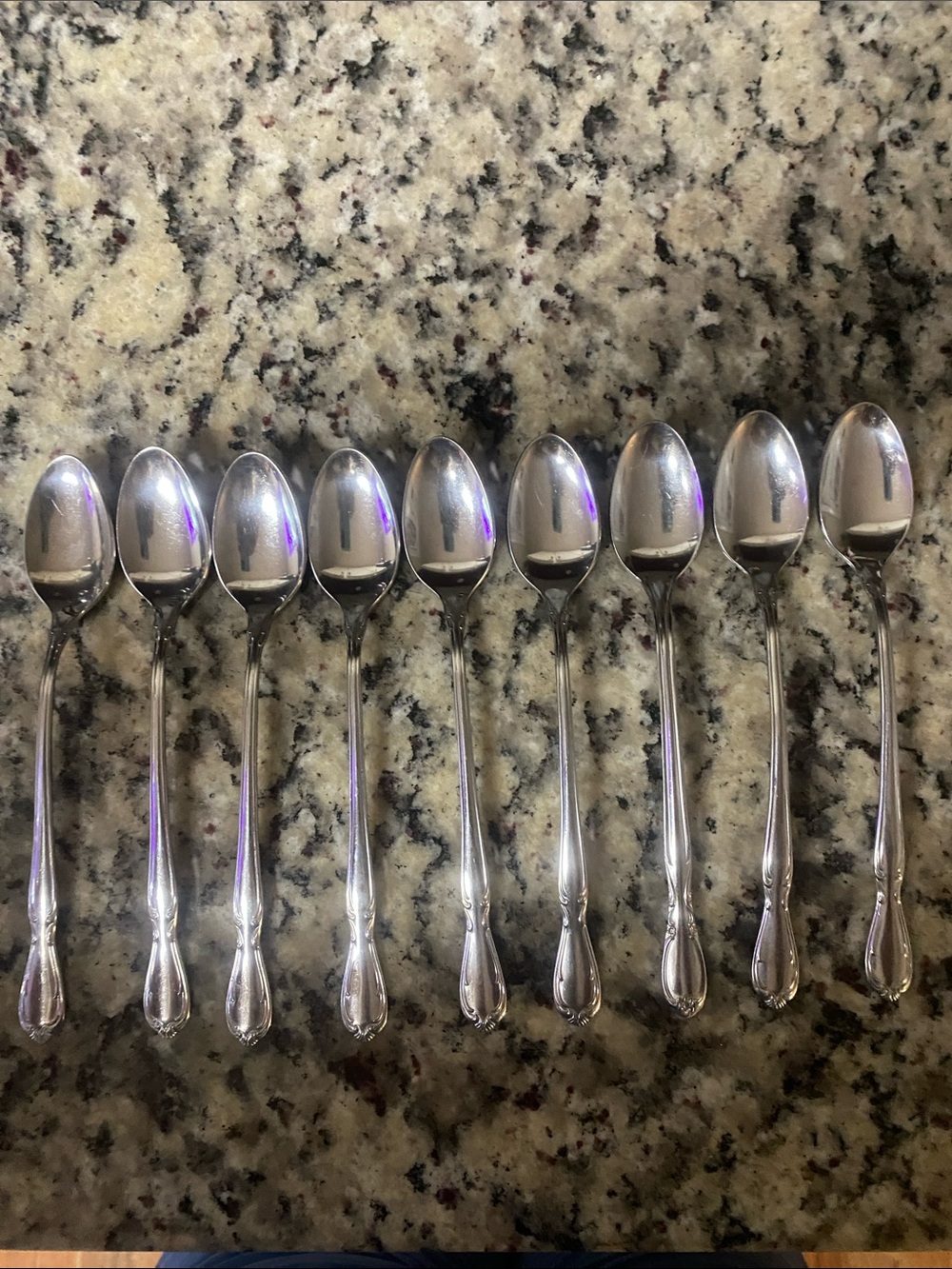 Polished Stainless Ice Tea Spoon Set - 9 Pieces